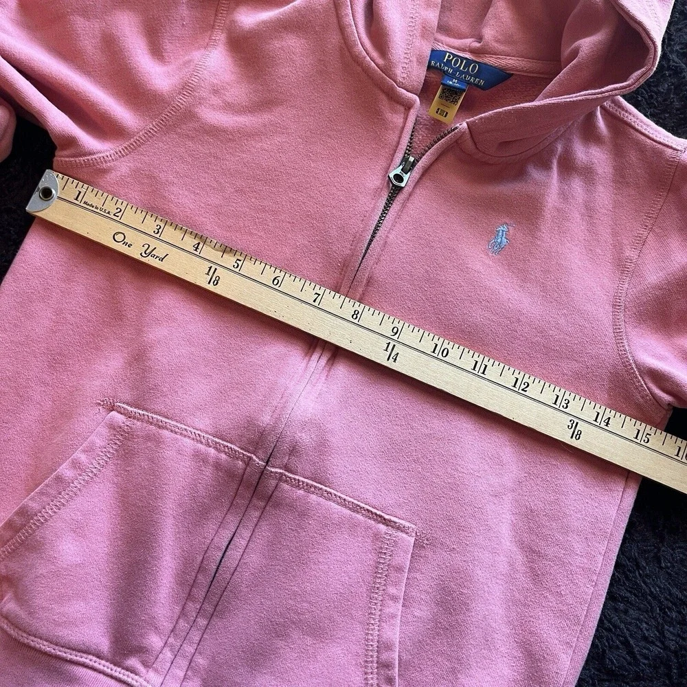 Ralph Lauren‎ LW Magic Fleece FZ Hoodie Pink Full Zip Girl M